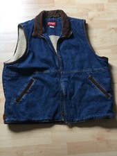 WRANGLER HERO DENIM Jean Indigo Sherpa Lined MEN'S VEST FULL ZIP XXL