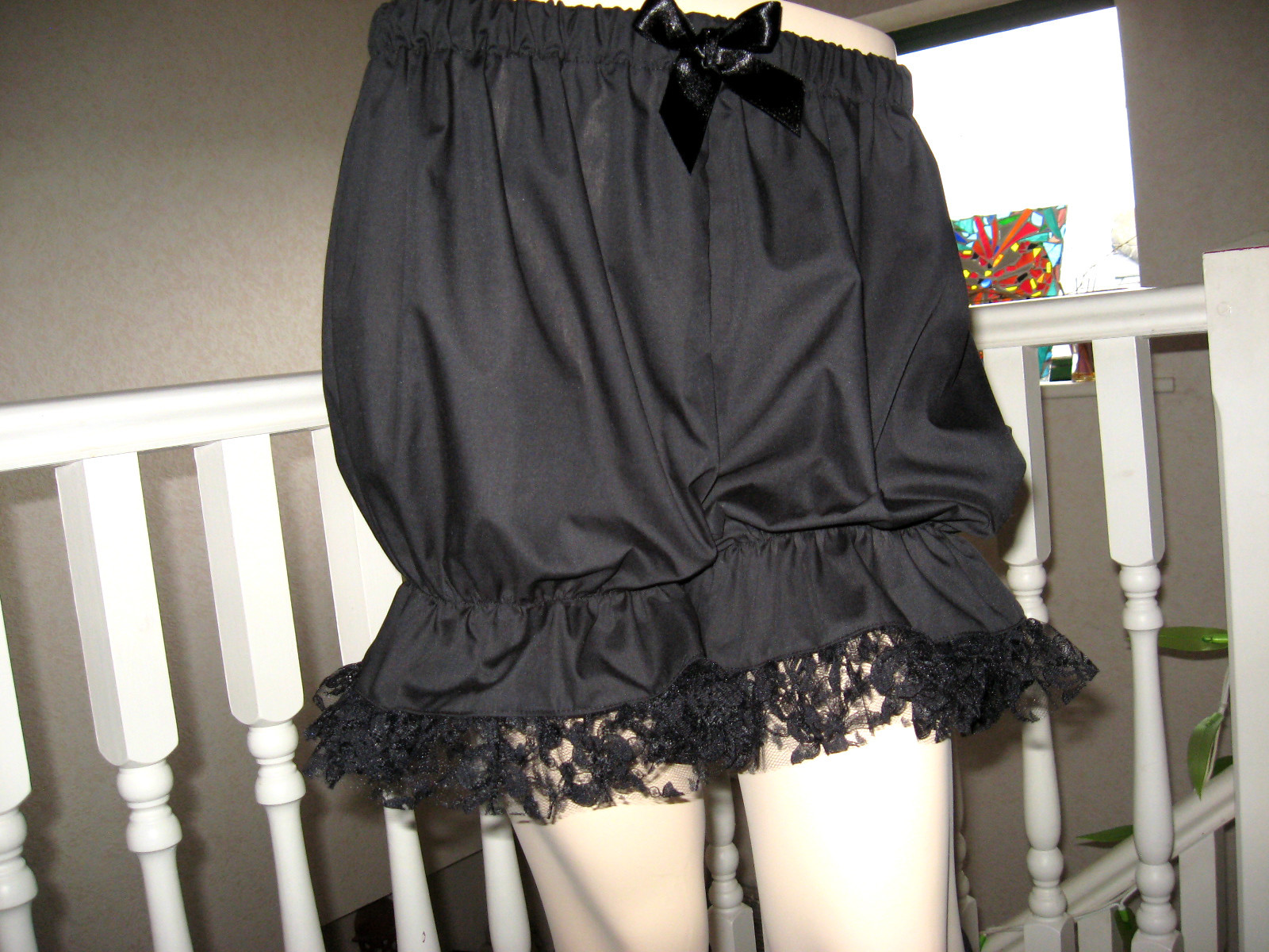 Pantalones Cortos Negros Bloomers Encaje Rojo Gris 24,26,28,30 Talla Grande Steampunk