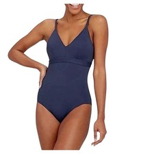 Spanx Classic One Piece Swimsuit Navy Blue Tummy Control 50129R Womens M