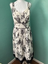 Dress Barn Black and White Floral Retro Style Sundress, sz 16W