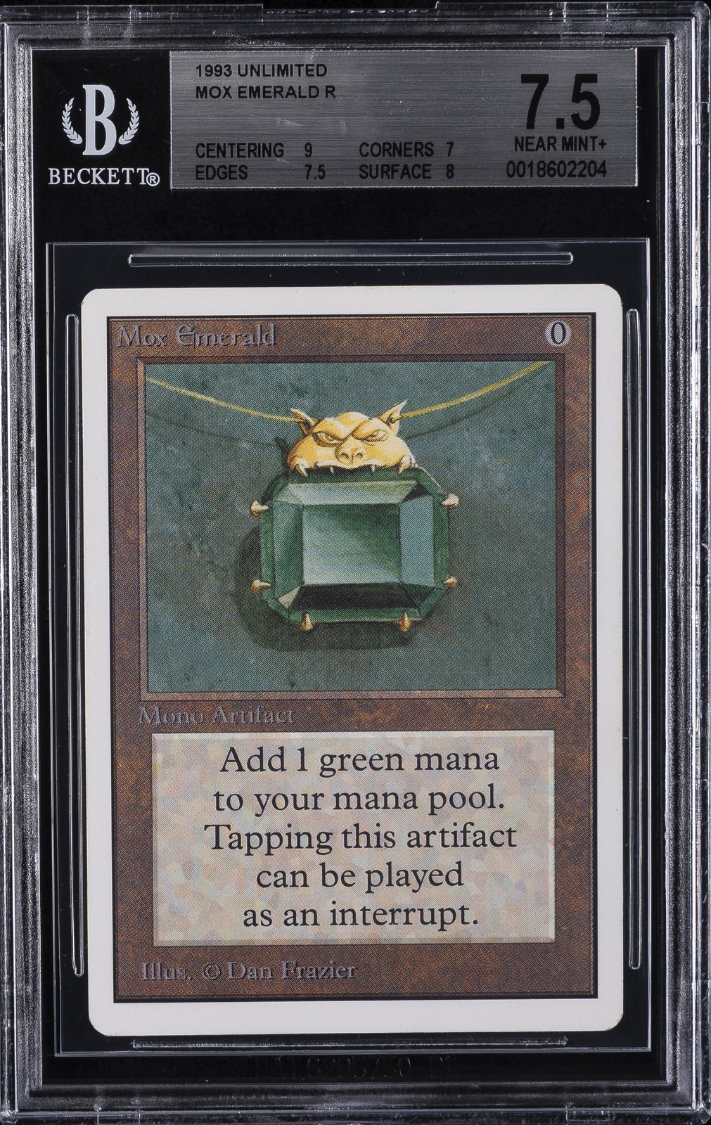 1993 MAGIC THE GATHERING UNLIMITED R MOX EMERALD BGS 7.5