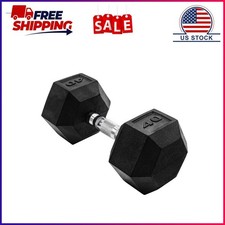 CAP Barbell, 40lb Rubber Hex Dumbbell, Single