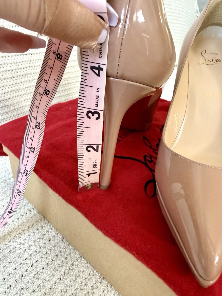 Christian Louboutin Pigalle Plato 100 Nude Patent Pumps 38.5 Red