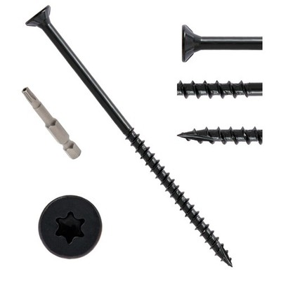 Deck Screws 5 Inch, Wood Screws #10 x 5, 50 PCS, Rust Resistant, Exterior Epo...