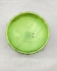 Uranium Glass Satin Green Compote Candy Dish Water Lily Pattern Vintage — photo 8