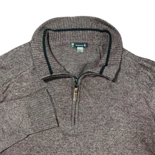 Smartwool Men's Size Large Sparwood Half Zip Sweater Merino Wool Blend Burgundy