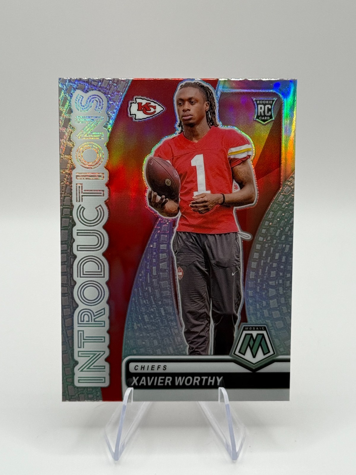 2024 Panini Mosaic - Xavier Worthy Introductions Silver Rookie (RC) Cheifs