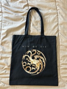 HBO Original Premiere HOTD House of the Dragon "Win or Die" Black Tote Bag