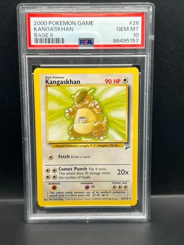 Pokemon PSA 10 GEM MT Kangaskhan 26/130 Base Set 2 Unlimited 2000 S#5157