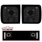 Smoke Projector Headlights Fits 1997-2001 Jeep Cherokee LED Strip Head Lamps L+R