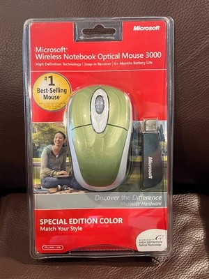 Microsoft Notebook 3000 Wireless Optical MOUSE Green - NEW