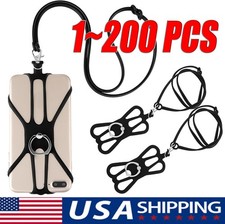 Cell Phone Strap Lanyard Case Sling Necklace Cord Holder Silicone W/ Ring Lot
