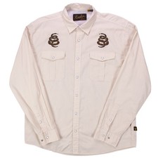 Howler Brothers Guacho Snap Shirt Mens L Beige Off White Snake '20 Western