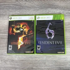 Resident Evil 5 & 6 Lot Bundle  Microsoft Xbox 360 Complete Tested