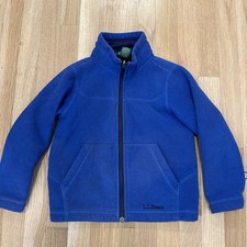 L.L. Bean Kids Mountain Classic Fleece Full Zip Jacket BLUE M 5-6 Coat Layer