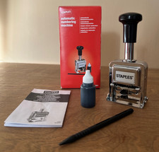 VGC Staples Automatic Numbering Machine, 6 Number, Boxed, Complete, Used Once.