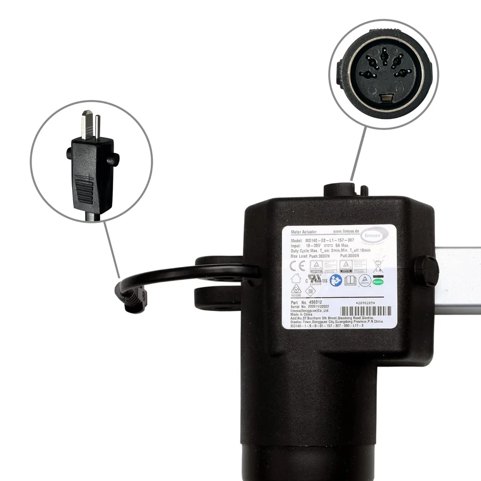 Limoss Motor 450312 MD140-02-L1-157-307 Recliner Sofa Lift Chair Linear Actuator - Image 4 of 4