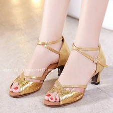 Lady Latin Dance Shoes Womens Girls Salsa Party Ballroom Dancing Shoes Soft Sole