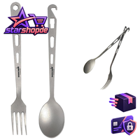 Besteck Set Camping 3-Teilig Titan Ultraleicht Messer Gabel LöFfel 3 StüCk