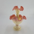 Fenton Burmese Glass Epergne- 1990 Anniversary Edition - Hand Painted and Signed