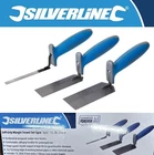 Silverline 3pc Margin Trowel Set Soft Grip Plasterers Corner Plastering Tools