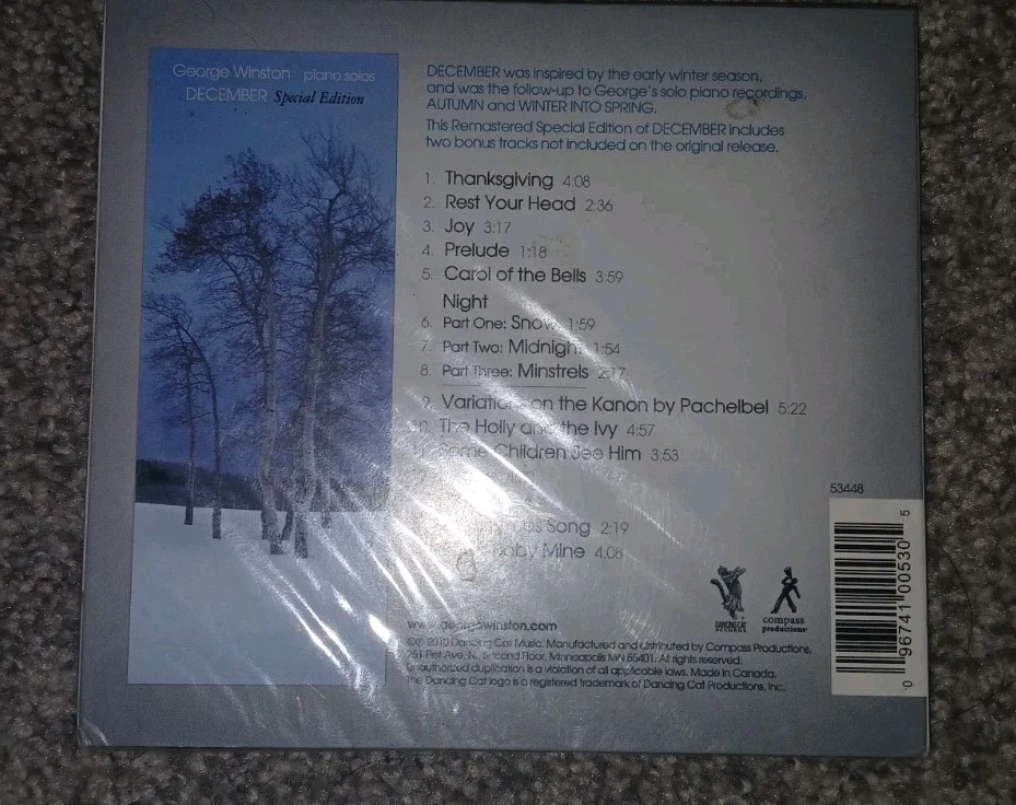 GEORGE WINSTON / DECEMBER SPECIAL EDITION CD (2010) DANCING CAT MUSIC NEW SEALED - Image 2 of 2