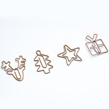 10PCS Christmas Tree Reindeer Deer Antlers Metal Pentagram Gift Box Paperclips