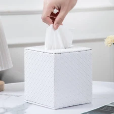 Tissue Box Cover Square,White Tissue Holder for Bathroom Accessories,Bathroom