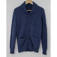 J.Crew Men's Fisherman Shawl Collar Cotton Knit Cardigan XS, Academia, Preppy