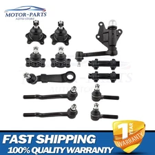 12 Piece Steering Suspension Kit Ball Joints Tie Rods Idler Arm w/ Bracket