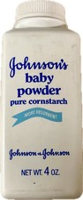 Vintage Johnson  s Baby Powder 4 oz Talc Bottle Used Almost Full 1985