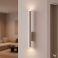 Wandlampe Wandleuchte Innen Hellgrau Ø 4 Cm 60 Cm Hoch Up Down 2X R35 GU10