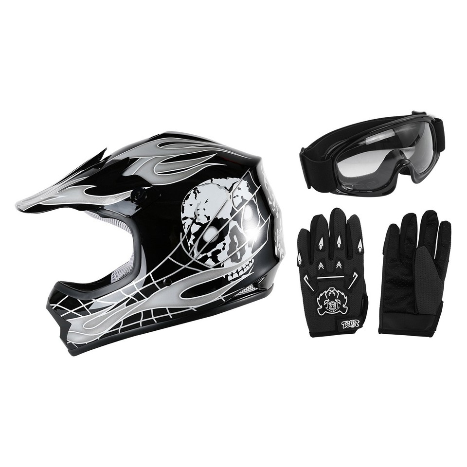 Zougon Youth Full Face DOT Helmet – ABS Shell, Gloss Finish, For Dirt Bike & ATV