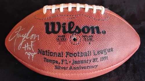 Lawrence Taylor signed Super Bowl XXV Authentic Wilson Football (HOF 99) Giants