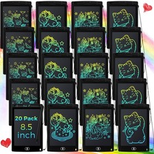 NEW 20 Pack 8.5in LCD Writing Tablet Kids Colorful Doodle Board Reusable Black