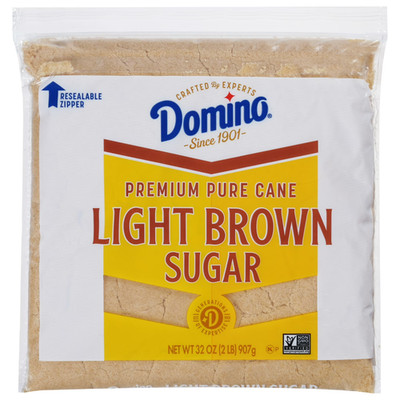 Domino Premium Pure Cane Sugar, Light Brown, 2 lb