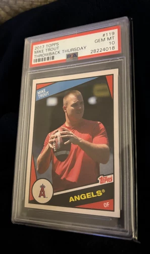 2017 Topps Throwback Thursday 119 Mike Trout PSA 10 Gem Mint Pop 10 NFL STYLE SP