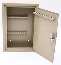 Vintage 12" x 8" Metal Locking Key Storage Cabinet Wall Mount Organizer