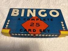 1950  s Bingo A Complete 25 Card Set Game Antique