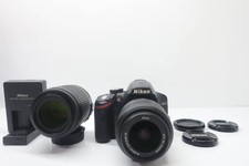 Nikon D3200 DSLR Camera Double Zoom Kit 18-55mm 55-200mm Tested Condition