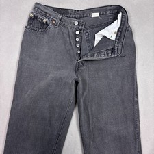 Vintage Levis 501 Jeans Women 13 M Black 90s Made USA Button Fly 30x32 Pants