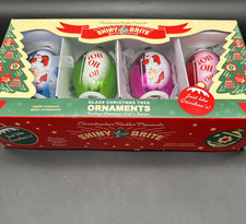 CHRISTOPHER RADKO SHINY BRITE MERRY HO HO HO SANTA CHRISTMAS ORNAMENTS 5.5"