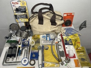 Large Lot of Plumbing Supplies Tool Korky Toilet Valve/Shower/Toilet/Sink & More