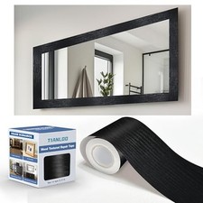 27 FT Wood Grain Wallpaper Border, Removable Waterproof 2.4 Inch x 27 Ft Black