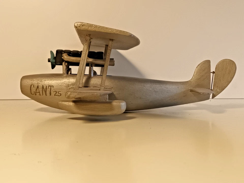 MODELLO IN LEGNO DELL'IDROVOLANTE BIPLANO CRDA CANT 25 - Anni '30 - 23X23X9 cm - Immagine 3 di 4