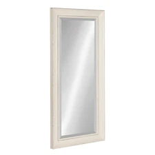 16x36 Kate and Laurel Macon Framed Wall Panel Beveled Mirror, white Distressed