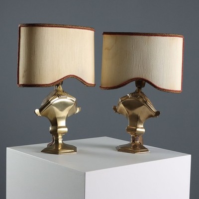 Antike Tischlampen Bronze Geschnitztes Holz Italien XIX Jhd Originell
