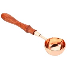 4.6" Wax Seal Spoon, Wax Sealing Melting Spoon Wooden Handle, Rose Gold