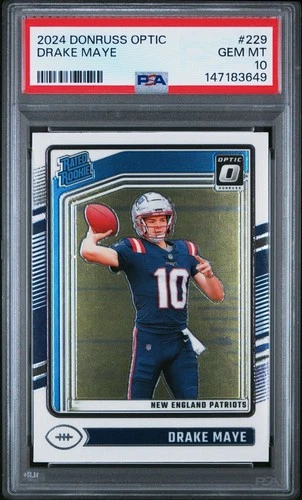 2024 Donruss Optic Drake Maye #229 PSA 10 GEM MINT RC RATED ROOKIE