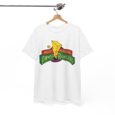 Power Rangers Tshirt Vintage 90s Kids Retro Tv Shows Unisex Heavy Cotton White